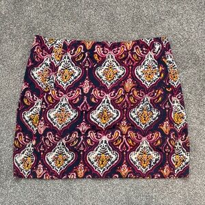 J. Crew Factory Vibrant Patterned Mini Skirt